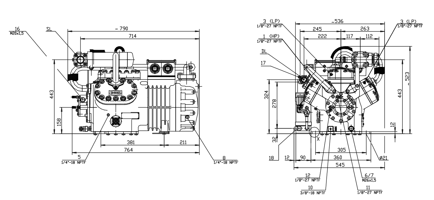 DMZL 6-Cylinder Ultra-Freezing Double-Stage Compressor DMZL 6-Cylinder Ultra-Freezing Double-Stage Compressor